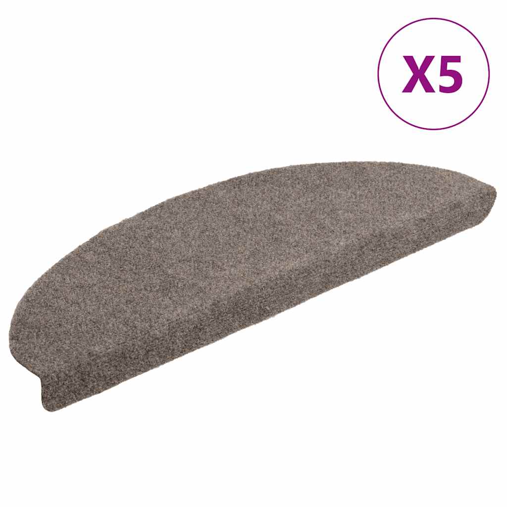 Tappetini per scale autoadesivi 5 pz 65x21x4 cm beige semicircolari grandi - homemem39