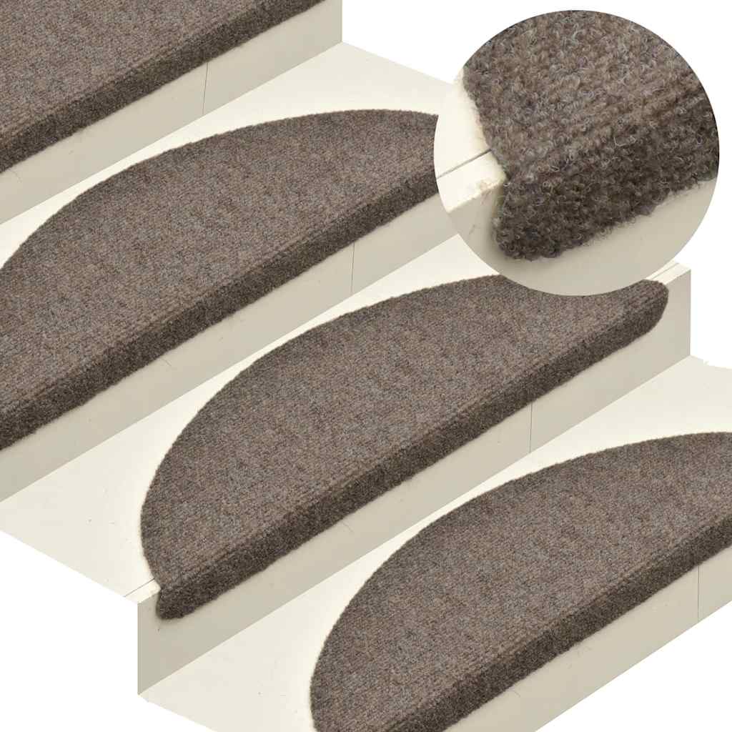 Tappetini per scale autoadesivi 5 pz 65x21x4 cm beige semicircolari grandi - homemem39
