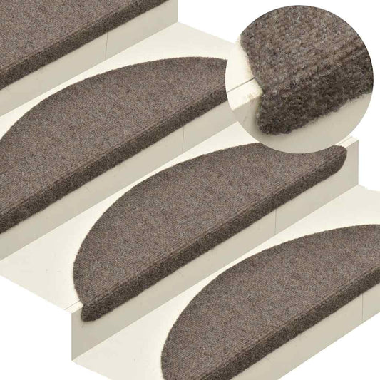Tappetini per scale autoadesivi 5 pz 65x21x4 cm beige semicircolari grandi - homemem39