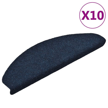 Tappetini per scale autoadesivi 10 pz 65x21x4 cm blu navy semicircolari grandi