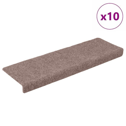 Tappetini per scale autoadesivi 10 pz 65x21x4 cm Crema Bordo rettangolare - homemem39