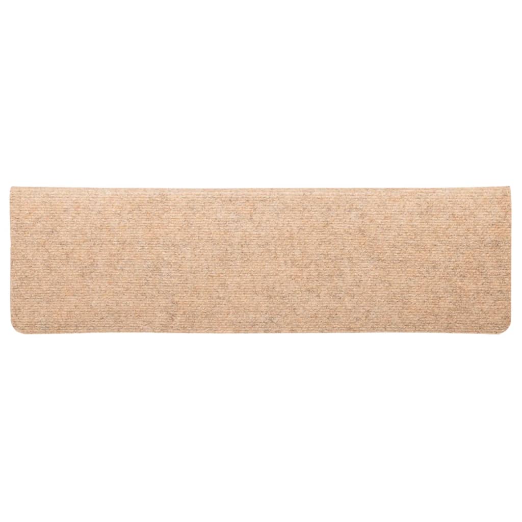 Tappetini per scale autoadesivi 10 pz 65x21x4 cm Crema Bordo rettangolare - homemem39