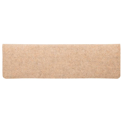 Tappetini per scale autoadesivi 10 pz 65x21x4 cm Crema Bordo rettangolare - homemem39