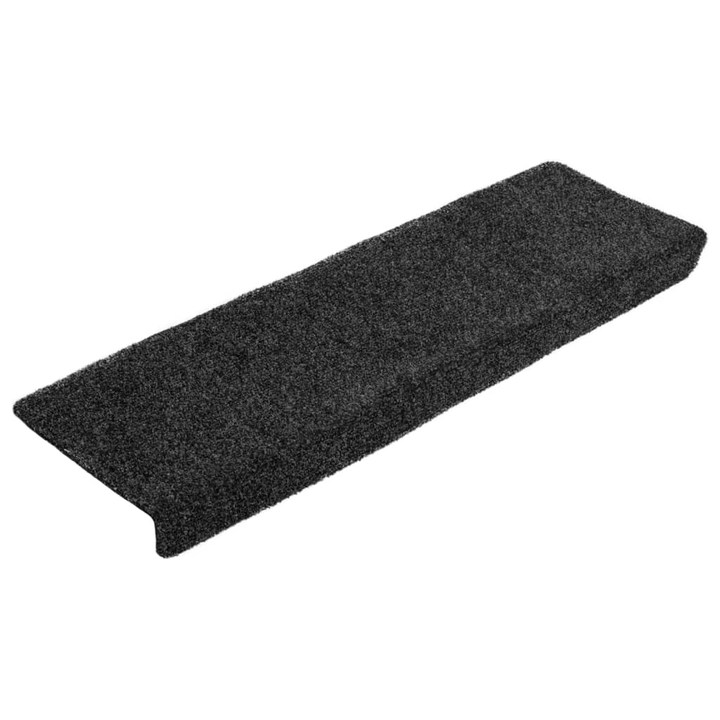 Tappetini per scale autoadesivi 10 pz 65x21x4 cm grigio bordo rettangolare - homemem39