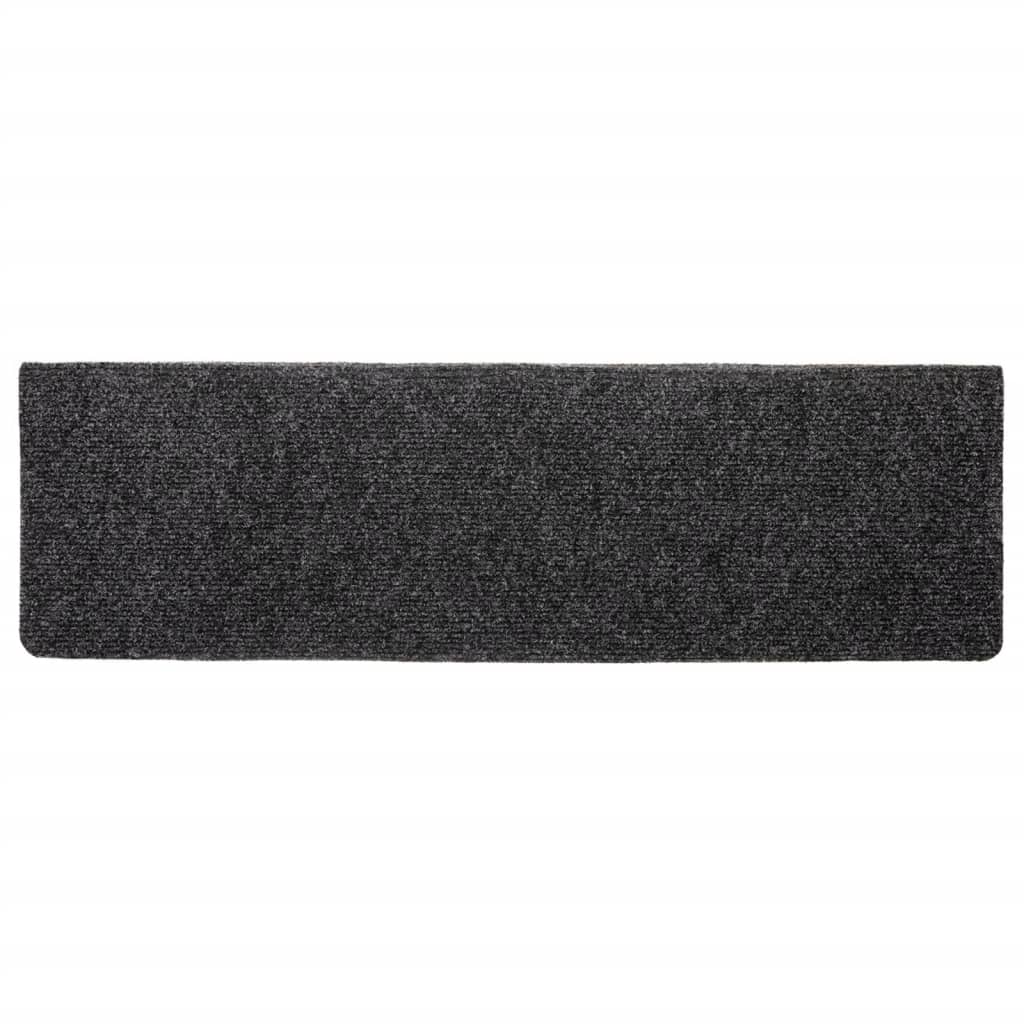 Tappetini per scale autoadesivi 10 pz 65x21x4 cm grigio bordo rettangolare - homemem39
