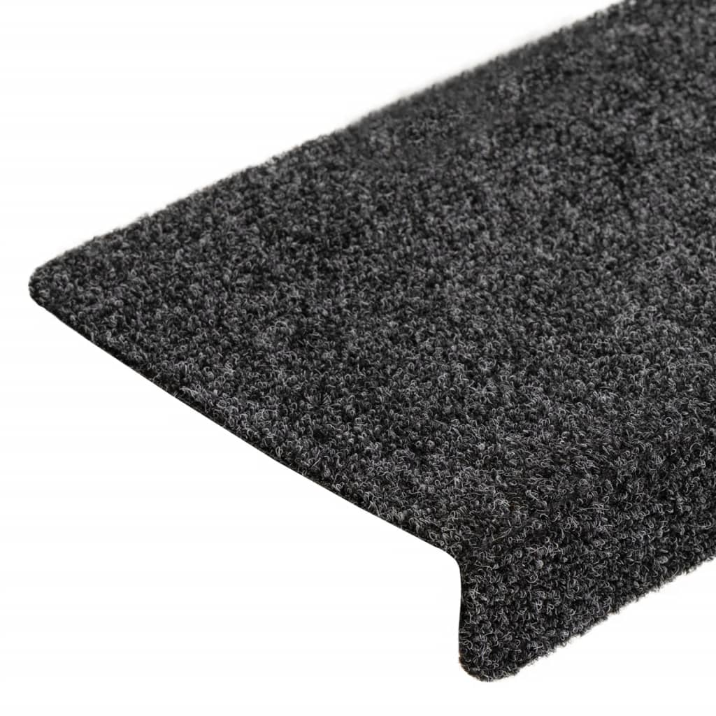 Tappetini per scale autoadesivi 10 pz 65x21x4 cm grigio bordo rettangolare - homemem39