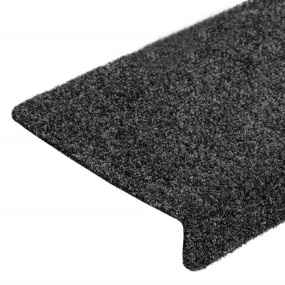 Tappetini per scale autoadesivi 10 pz 65x21x4 cm grigio bordo rettangolare - homemem39