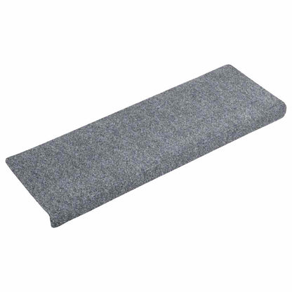 Tappetini per scale autoadesivi 5 pz 65x21x4 cm Grigio chiaro bordo rettangolare - homemem39