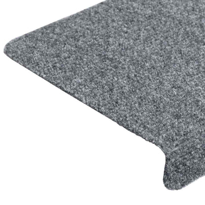 Tappetini per scale autoadesivi 5 pz 65x21x4 cm Grigio chiaro bordo rettangolare - homemem39