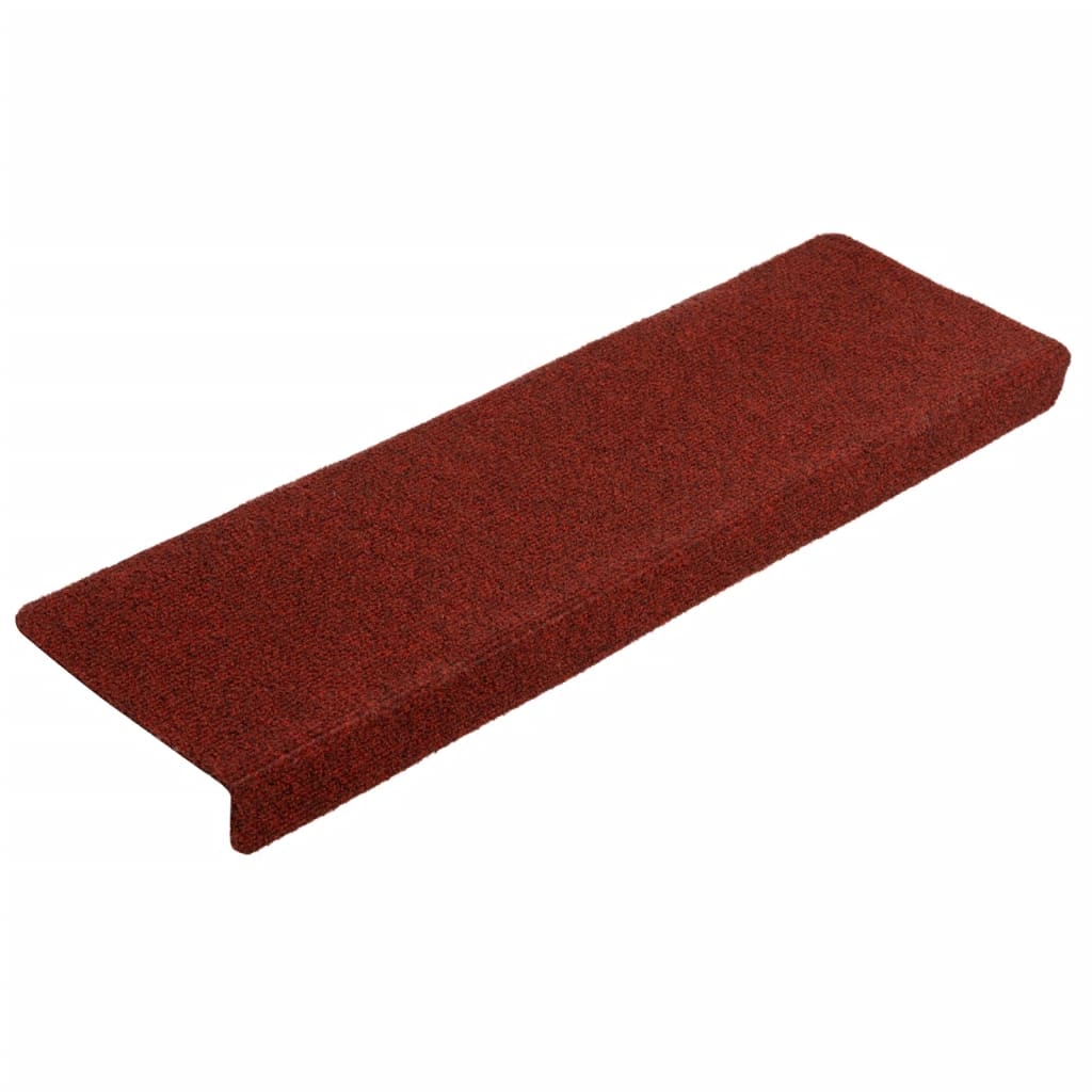 Tappetini per Scale 5 pz Bordeaux 65x21x4 cm Tessuto Agugliato - homemem39