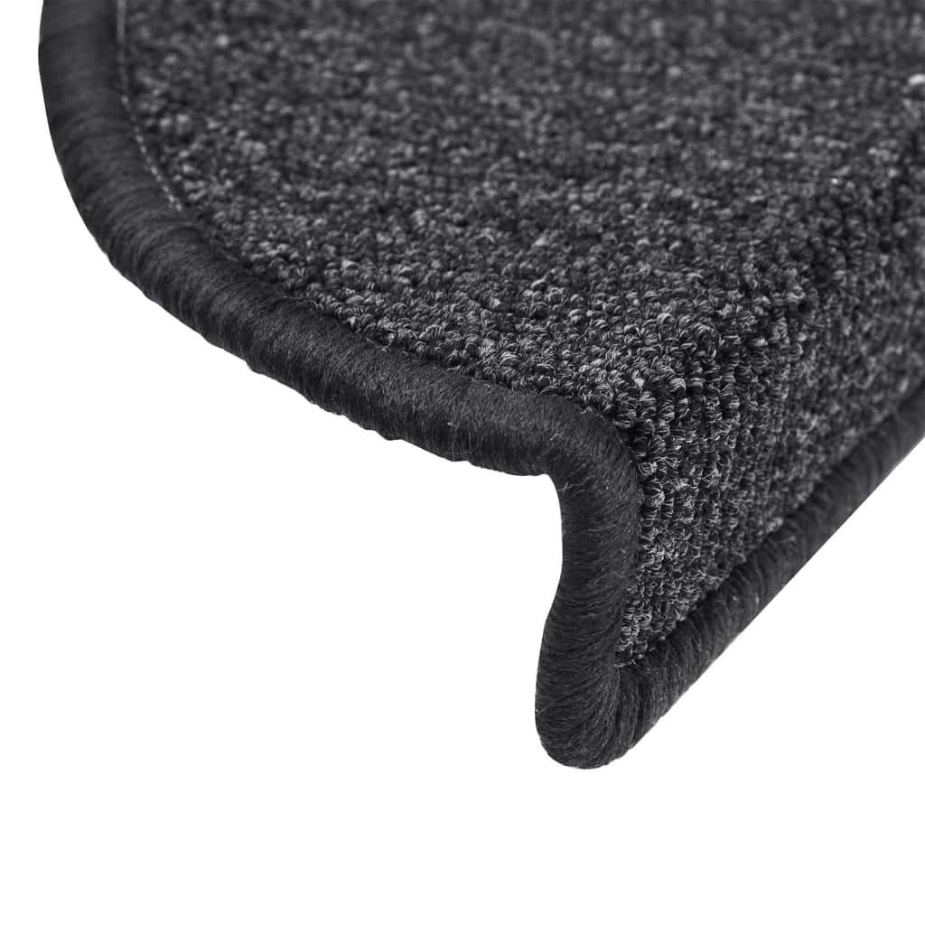 Tappetini per scale 10 pz 56x17x3 cm Antracite Semicircolari - homemem39