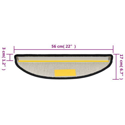 Tappetini per scale 10 pz 56x17x3 cm Antracite Semicircolari - homemem39
