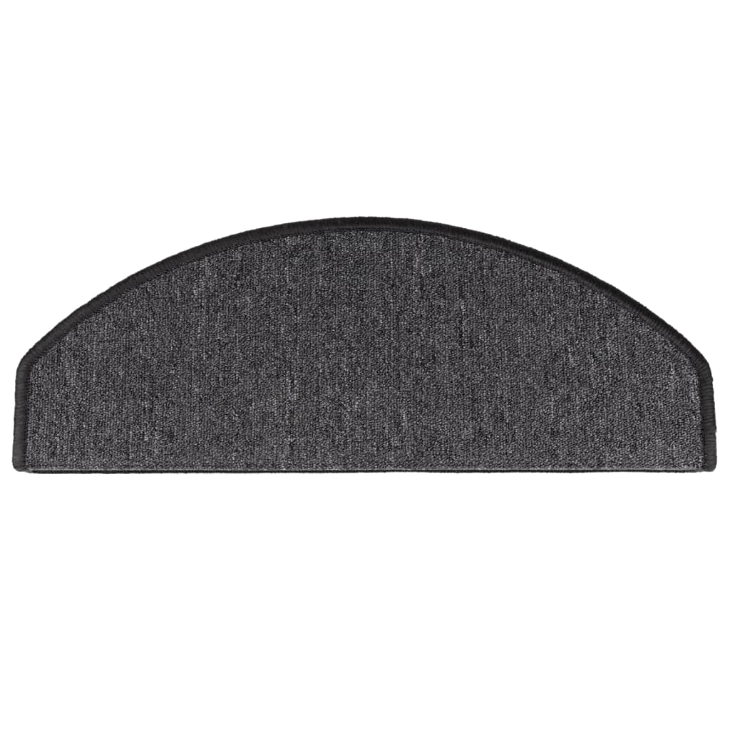 Tappetini per scale 10 pz 65x24x4 cm Antracite Semicircolari Grandi