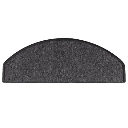 Tappetini per scale 10 pz 65x24x4 cm Antracite Semicircolari Grandi