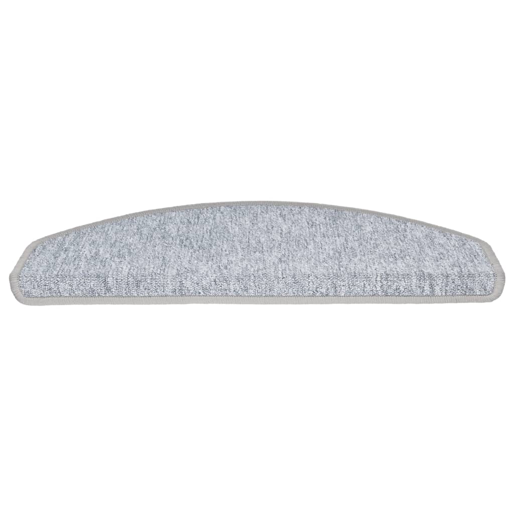 Tappetini per scale 10 pz 65x24x4 cm Grigio chiaro Semicircolari Grandi - homemem39
