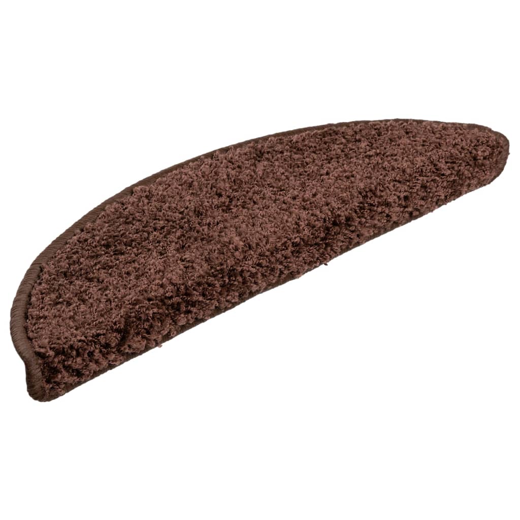Tappetini per scale 10 pz 56x17x3 cm Marrone Semicircolari - homemem39