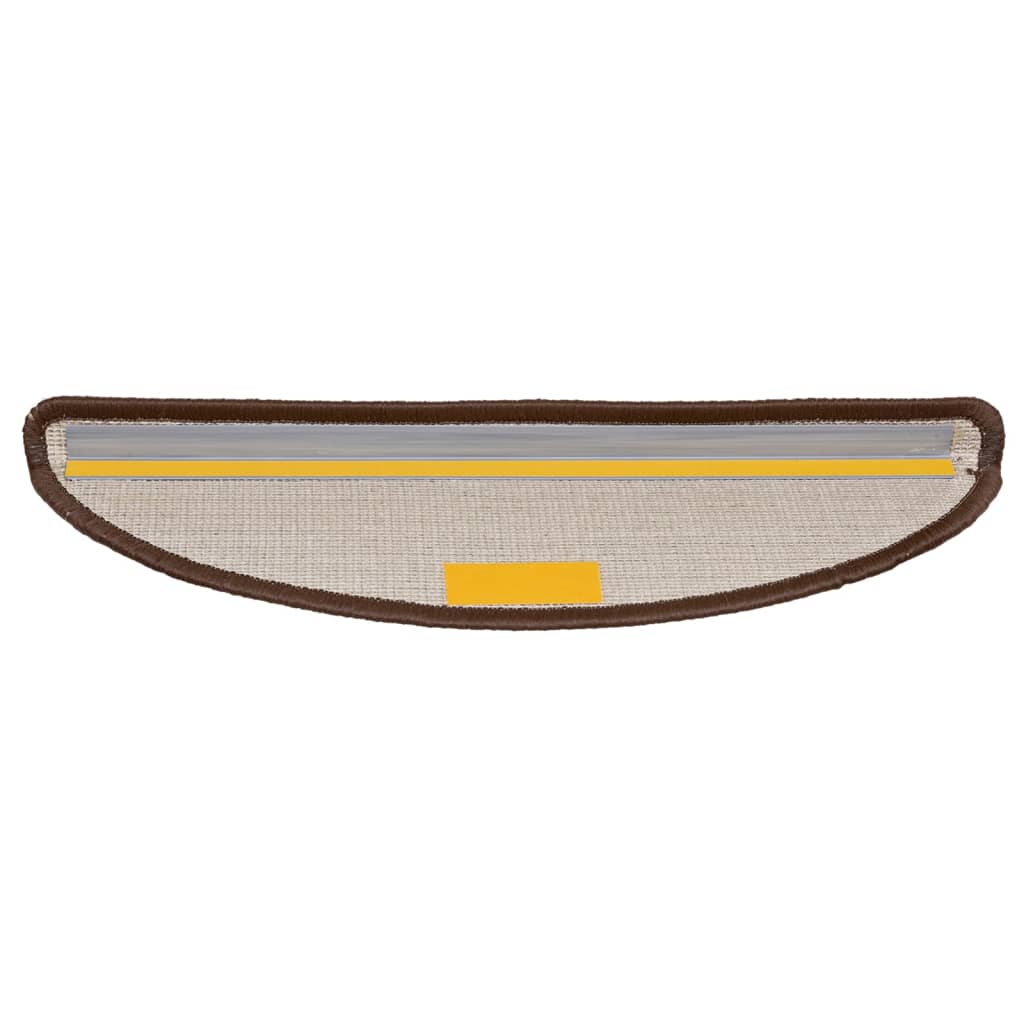 Tappetini per scale 10 pz 56x17x3 cm Marrone Semicircolari - homemem39
