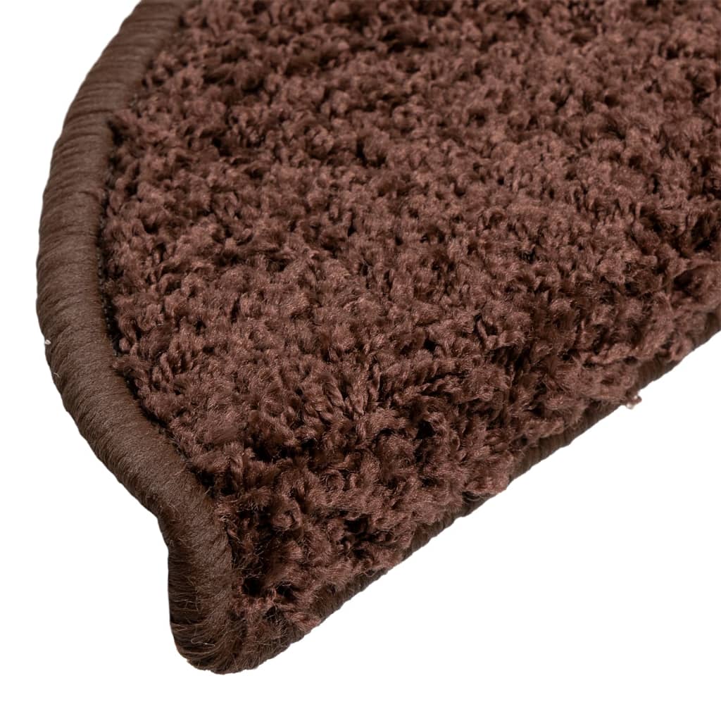Tappetini per scale 10 pz 56x17x3 cm Marrone Semicircolari - homemem39