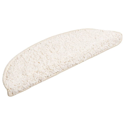 Tappetini per scale 10 pz 56x17x3 cm Bianco Semicircolari
