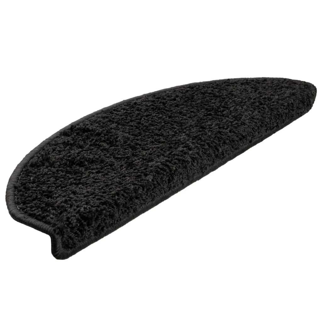 Tappetini per scale 10 pz 65x21x4 cm Nero Semicircolari Grandi - homemem39