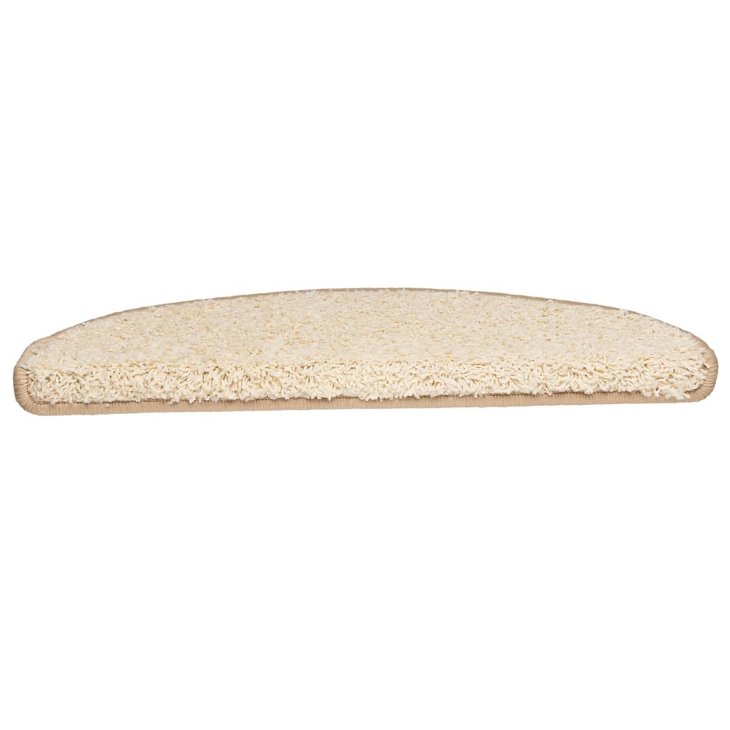 Tappetini per scale 10 pz 65x21x4 cm Crema Semicircolari Grandi