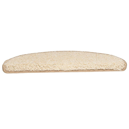 Tappetini per scale 10 pz 65x21x4 cm Crema Semicircolari Grandi