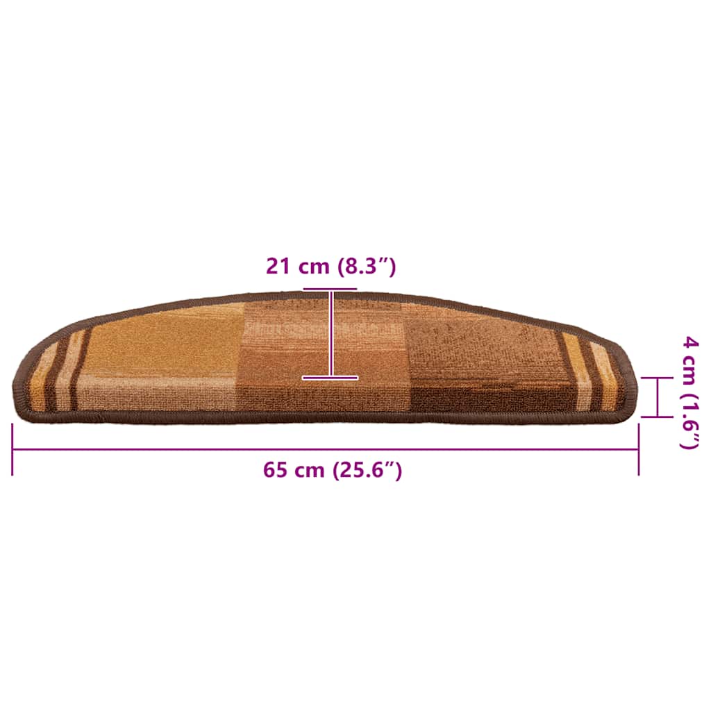 Tappetini per Scale Autoadesivi 5 pz 65x21x4 cm Marroni | homemem39