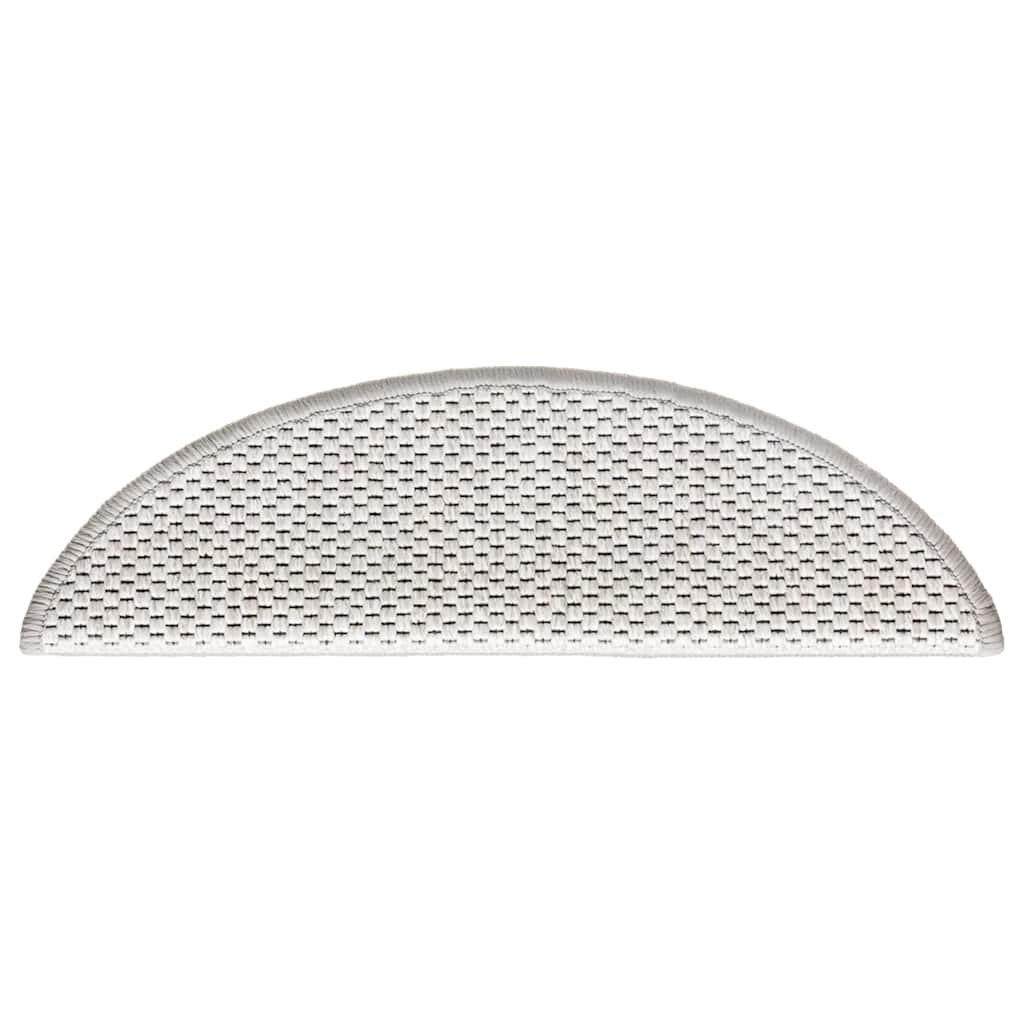 Tappeti Adesivi Scale Aspetto Sisal 15 pz 56x17x3 cm Platino