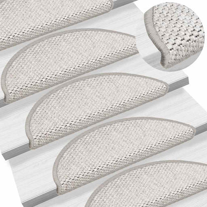 Tappeti Adesivi Scale Aspetto Sisal 15 pz 56x17x3 cm Platino | homemem39