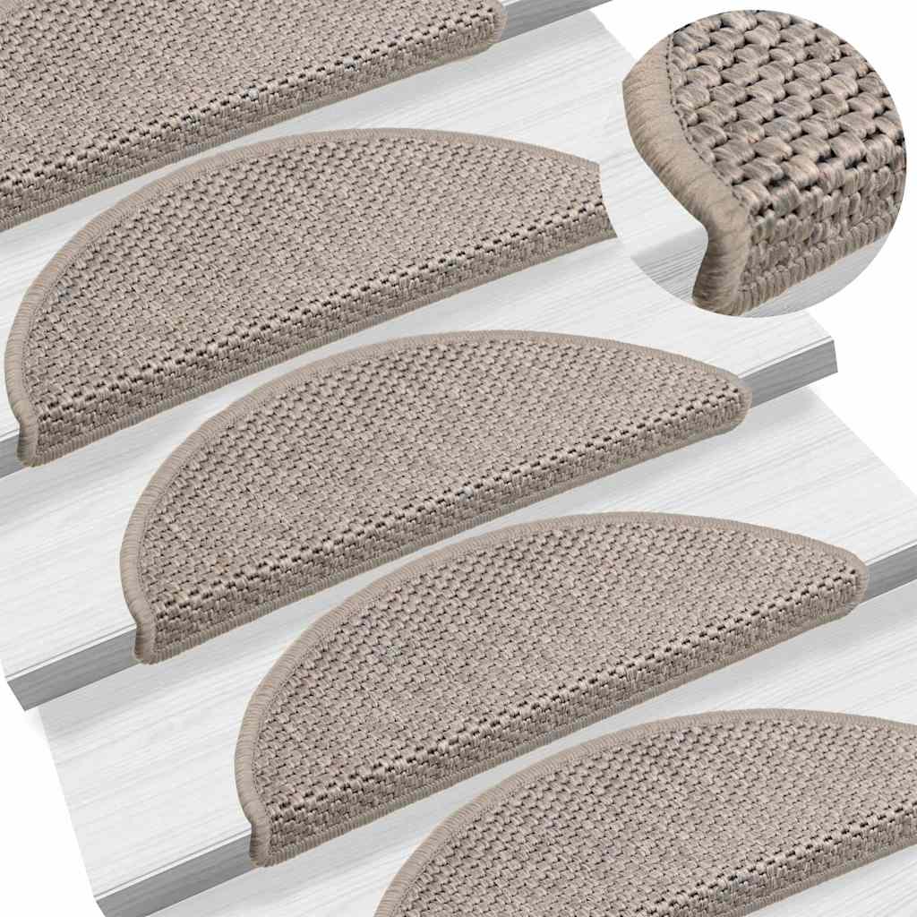 Tappeti Autoadesivi Scale Aspetto Sisal 15pz 56x17x3cm Argento | homemem39