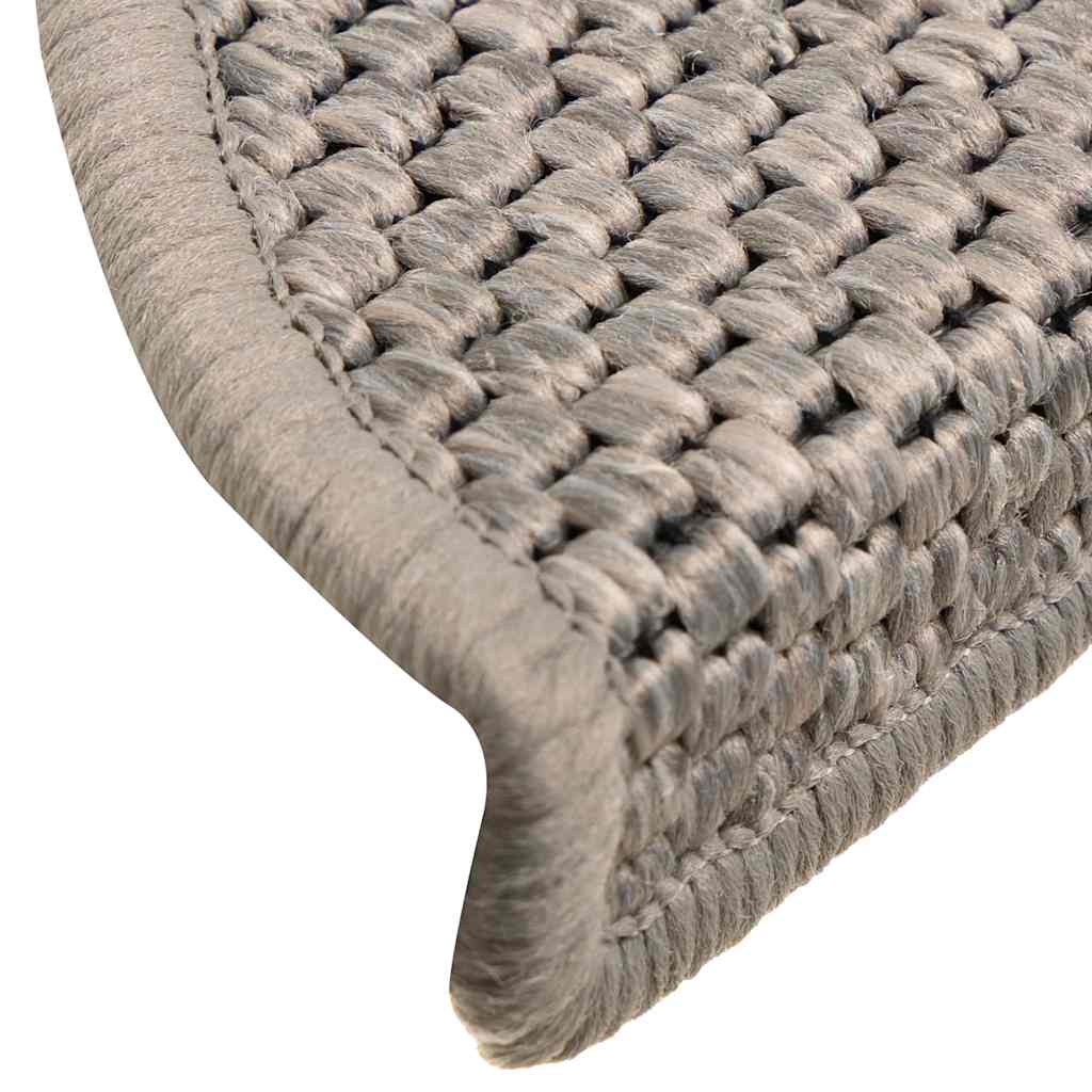 Tappeti Autoadesivi Scale Aspetto Sisal 15pz 56x17x3cm Argento | homemem39