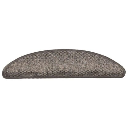 Tappeti Adesivi Scale Aspetto Sisal 15 pz 56x17x3cm Marrone