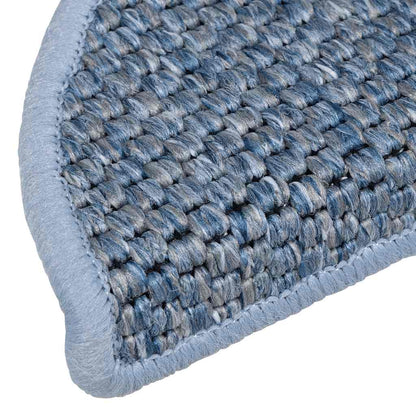 Tappeti Autoadesivi per Scale Aspetto Sisal 15pz 56x17x3 cm Blu