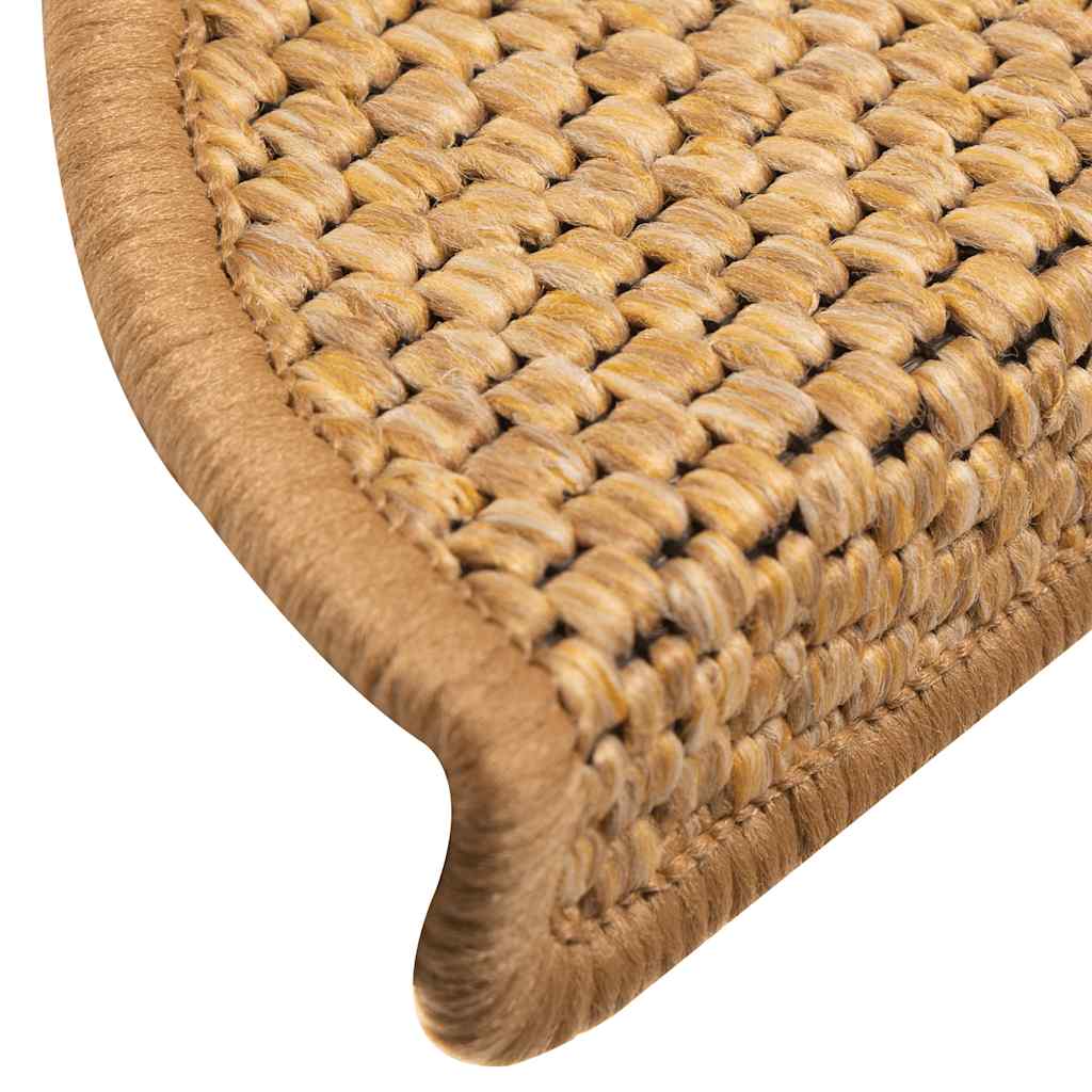 Tappeti Autoadesivi Scale Aspetto Sisal 15 pz 56x17x3 cm Sisal | homemem39