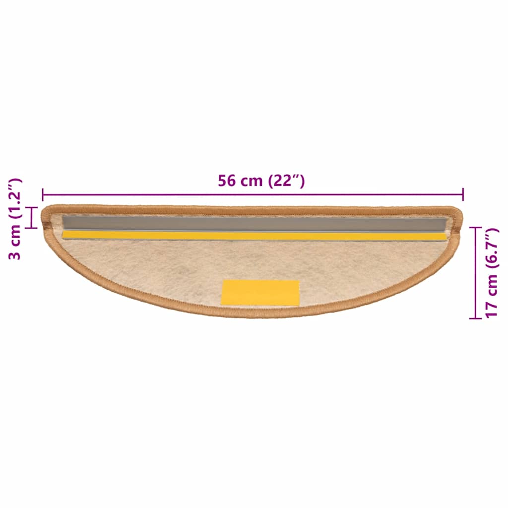 Tappeti Autoadesivi Scale Aspetto Sisal 15 pz 56x17x3 cm Sisal | homemem39