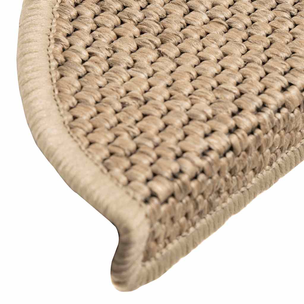 Tappeti Autoadesivi Scale Aspetto Sisal 15 pz 56x17x3 cm Sabbia | homemem39