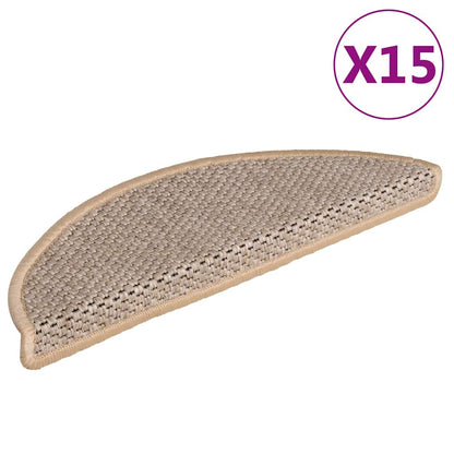 Tappeti Adesivi Scale Aspetto Sisal 15pz Chiaro