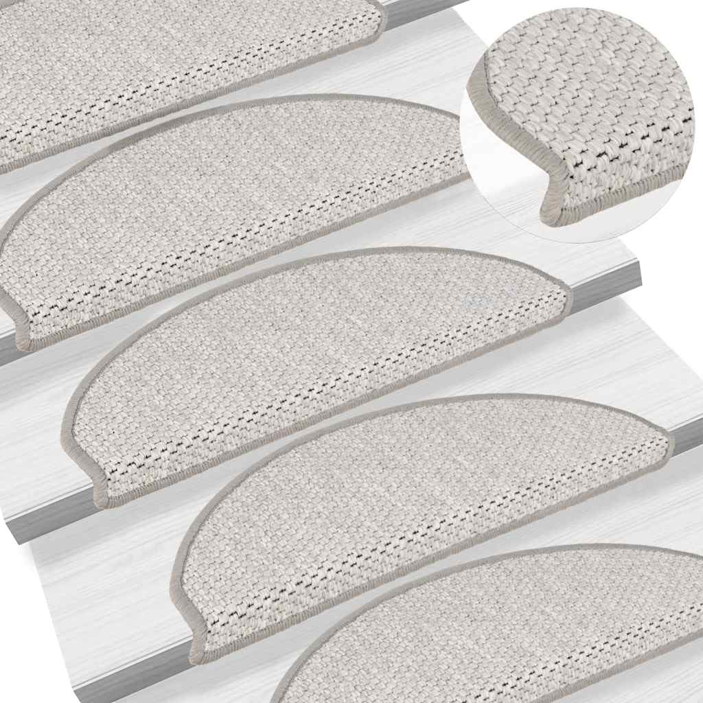 Tappeti Autoadesivi Scale Aspetto Sisal 15 pz 65x21x4cm Platino | homemem39
