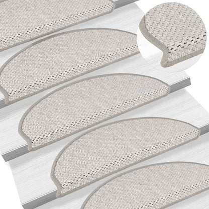 Tappeti Autoadesivi Scale Aspetto Sisal 15 pz 65x21x4cm Platino | homemem39