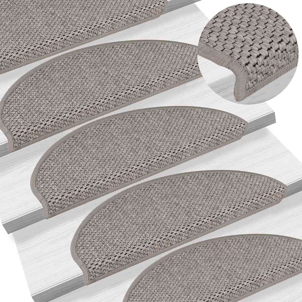 Tappeti Autoadesivi Scale Aspetto Sisal 15 pz 65x21x4cm Argento | homemem39