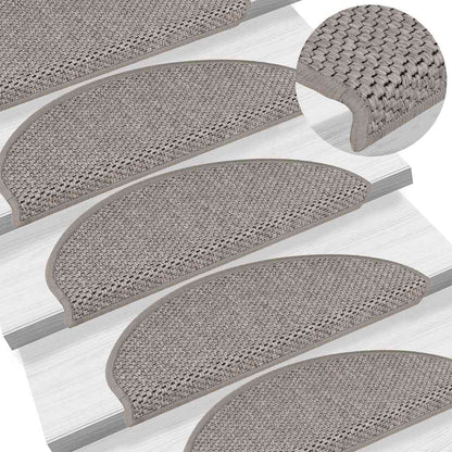 Tappeti Autoadesivi Scale Aspetto Sisal 15 pz 65x21x4cm Argento | homemem39