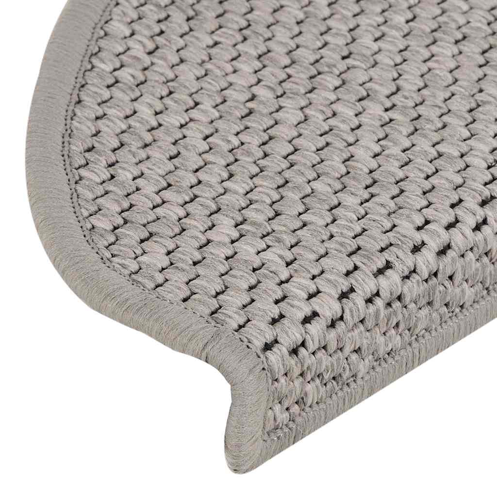 Tappeti Autoadesivi Scale Aspetto Sisal 15 pz 65x21x4cm Argento | homemem39