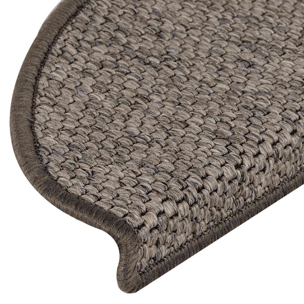 Tappeti Adesivi per Scale Sisal 15pz 65x21x4cm Grigio e Beige | homemem39