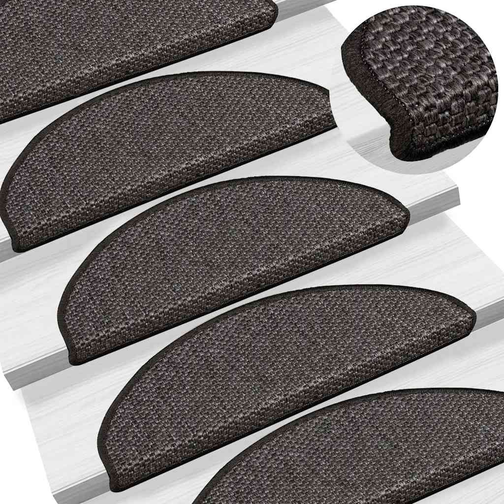 Tappeti Autoadesivi Scale Aspetto Sisal 15pz 65x21x4 Antracite | homemem39