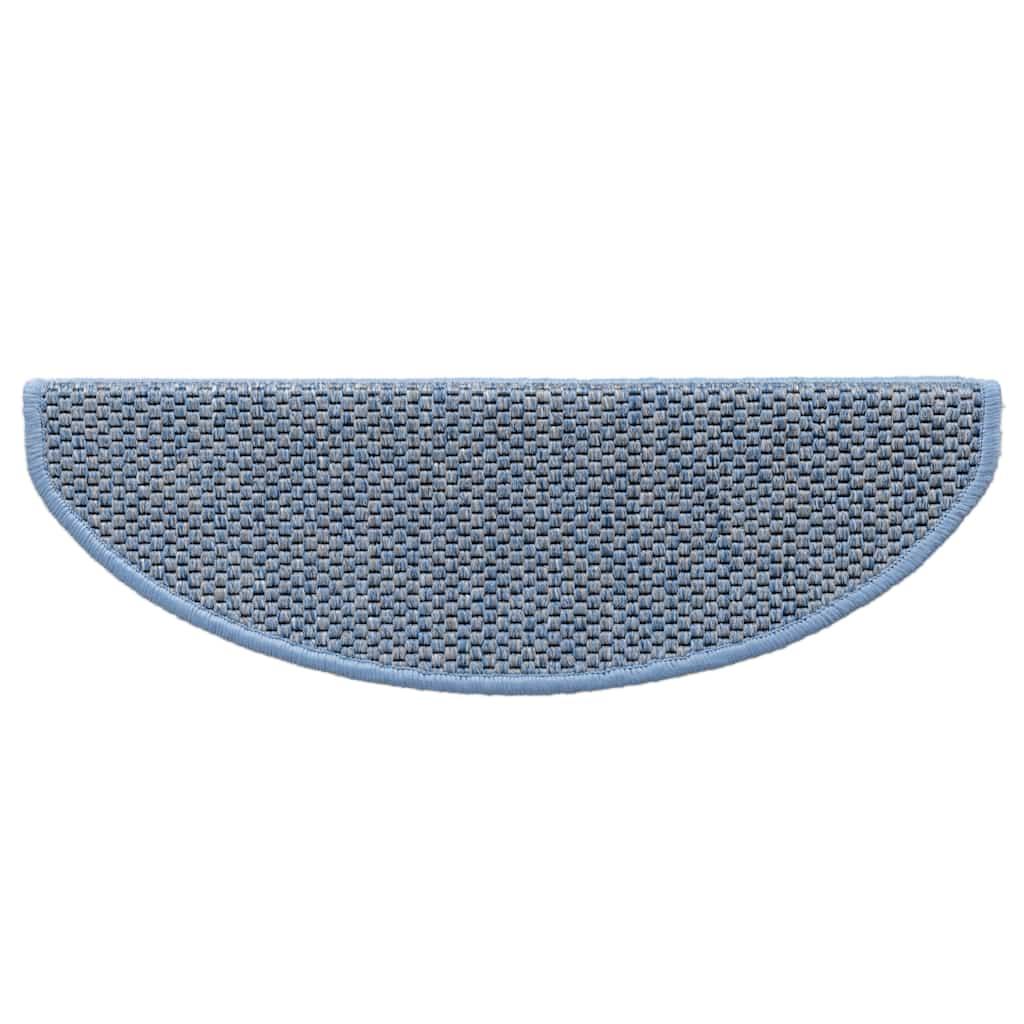 Tappeti Autoadesivi Scale Aspetto Sisal 15 pz 65x21x4 cm Blu