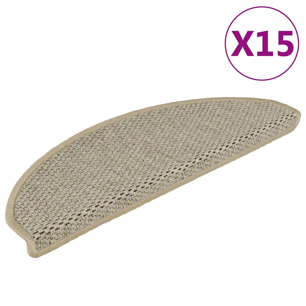 Tappeti Adesivi Scale Aspetto Sisal 15pz 65x21x4cm Verde Chiaro | homemem39