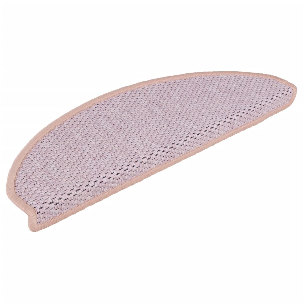 Tappeti Autoadesivi Scale Aspetto Sisal 15pz 65x21x4 cm Rosa