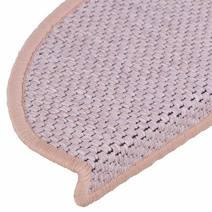 Tappeti Autoadesivi Scale Aspetto Sisal 15pz 65x21x4 cm Rosa