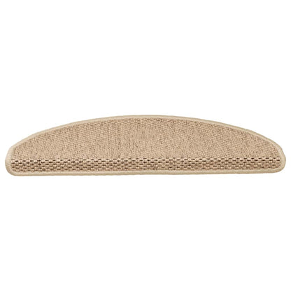 Tappeti Autoadesivi Scale Aspetto Sisal 15 pz 65x21x4 cm Sabbia