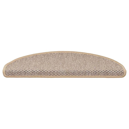 Tappeti Adesivi Scale Aspetto Sisal 15pz 65x21x4cm Beige Chiaro